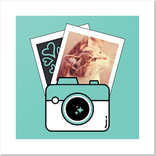 Dreamy Polaroid Frame Cat Photo Posters and Art